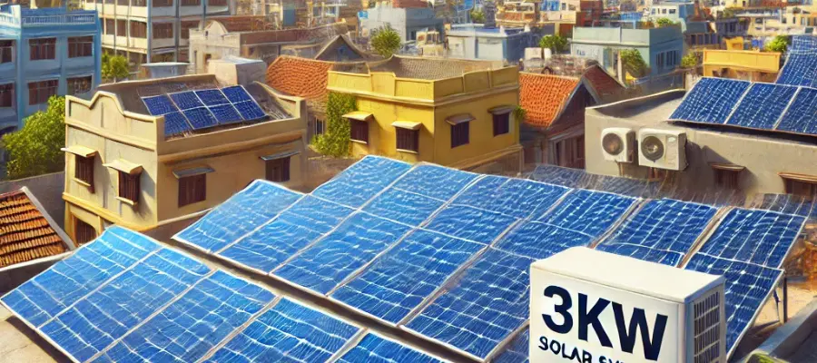 3kW solar panel price in India